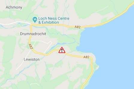 The crash occurred between Drumnadrochit and Urquhart Castle. Picture: Traffic Scotland.