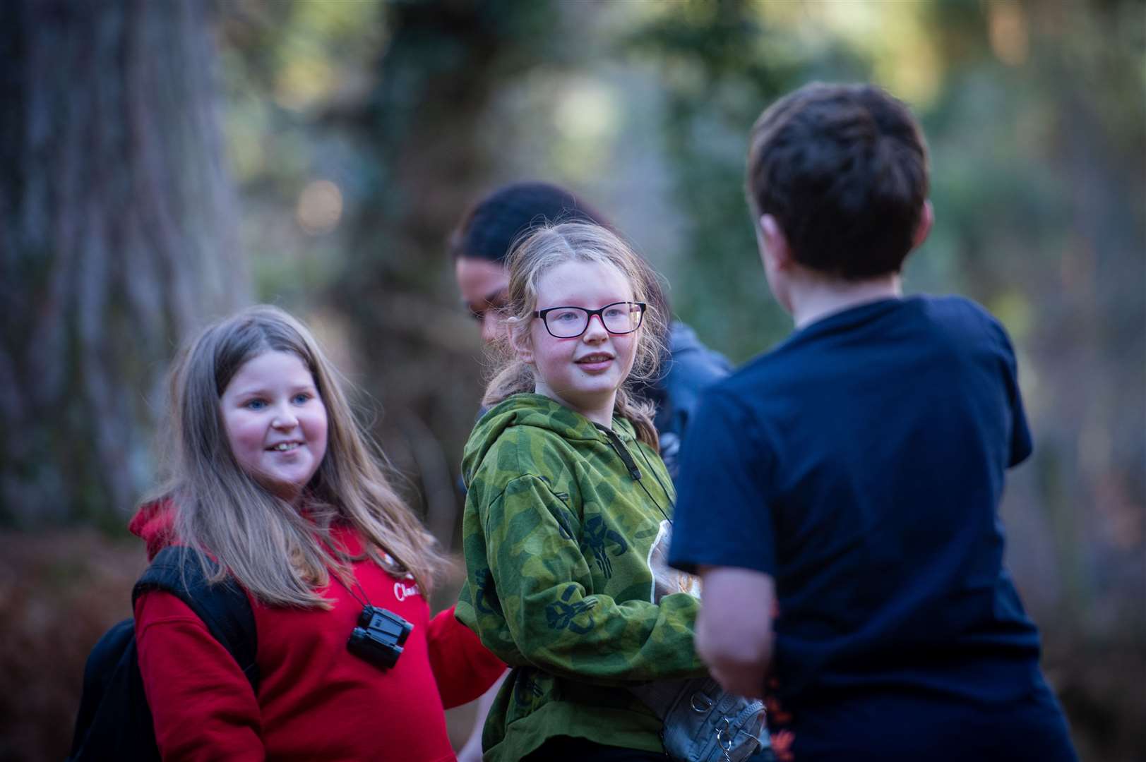 Clarity Walks Kids, Craig Dunain, Inverness - 90 minutes of walking through forest trails, tree/wildlife discovery, forest crafts, and mindfulness activities...Evie skeoch and Chloe Grassick...Picture: Callum Mackay..