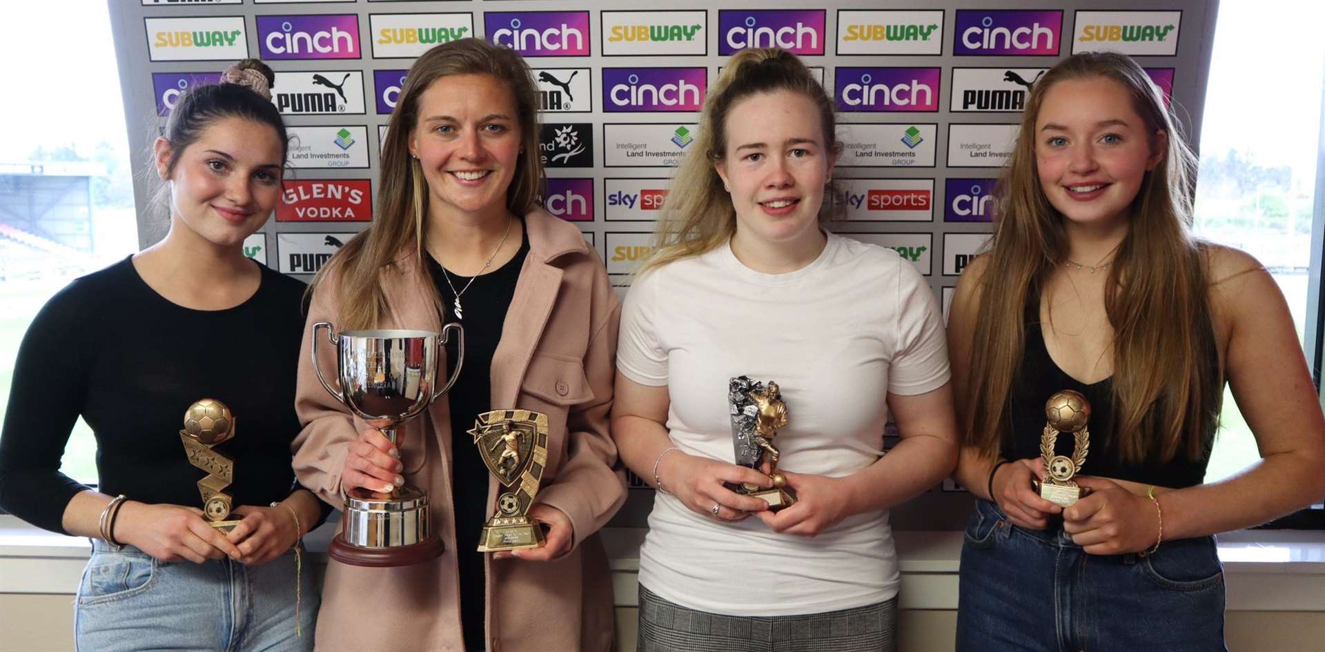 Inverness Caledonian Thistle's women's team presented their end of season awards after their final match against Westdyke at the Caledonian Stadium.