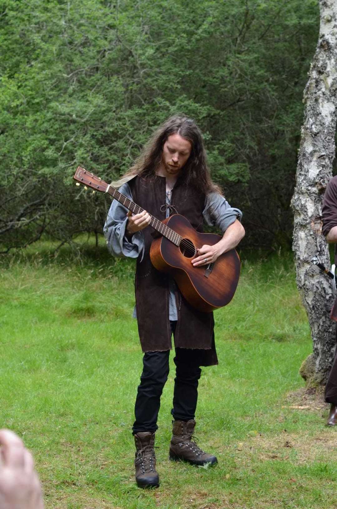 Finn is a talented musician as well as being a bushcraft expert. Picture: Lucy Creaney