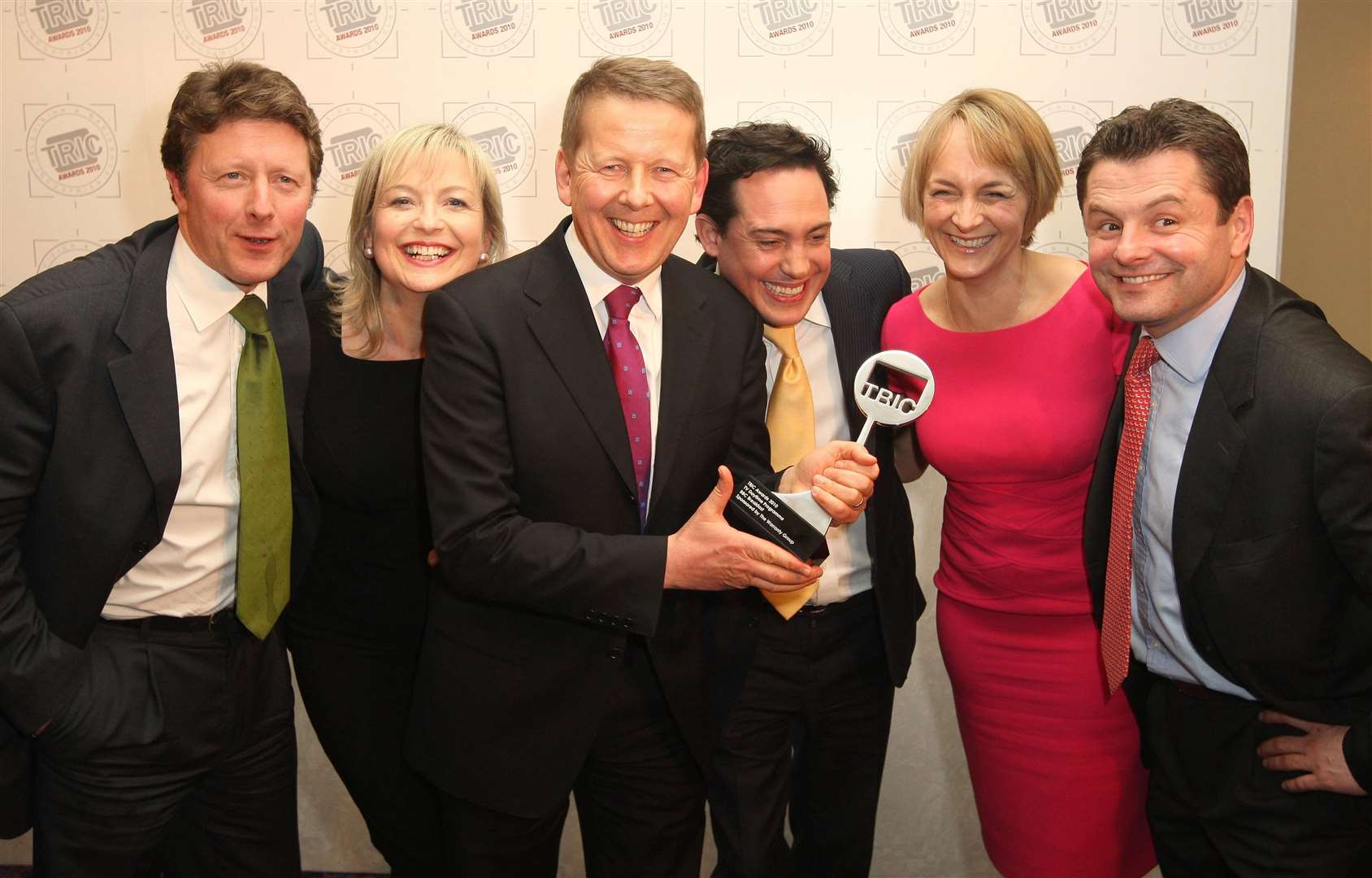 Charlie Stayt, Carol Kirkwood, Bill Turnbull, Simon Jack, Louise Minchin and Chris Hollins at the TRIC Annual Awards in 2010 (Dominic Lipinski/PA)