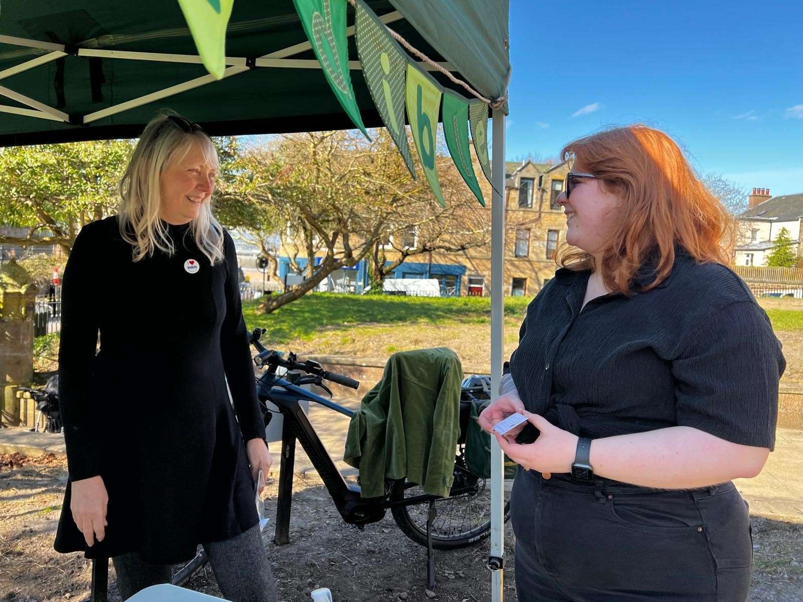 Bethany Lawrie (right), development officer with the Hub and Caroline Phillips, Culduthel Community Woodlands, pictured at Crown Connects event.