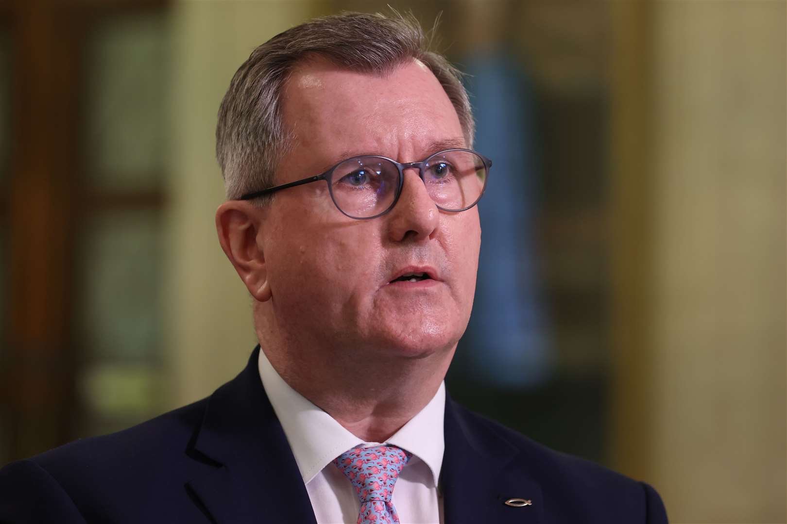 DUP leader Sir Jeffrey Donaldson has said his party will not return to powersharing until changes to the NI Protocol are delivered (PA)
