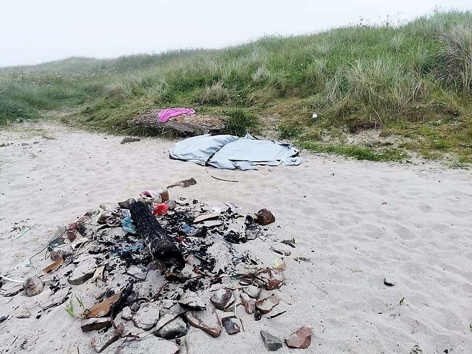 It is alleged that young people descended on the area last Saturday night and had a party and bonfire close to the Sand End road.