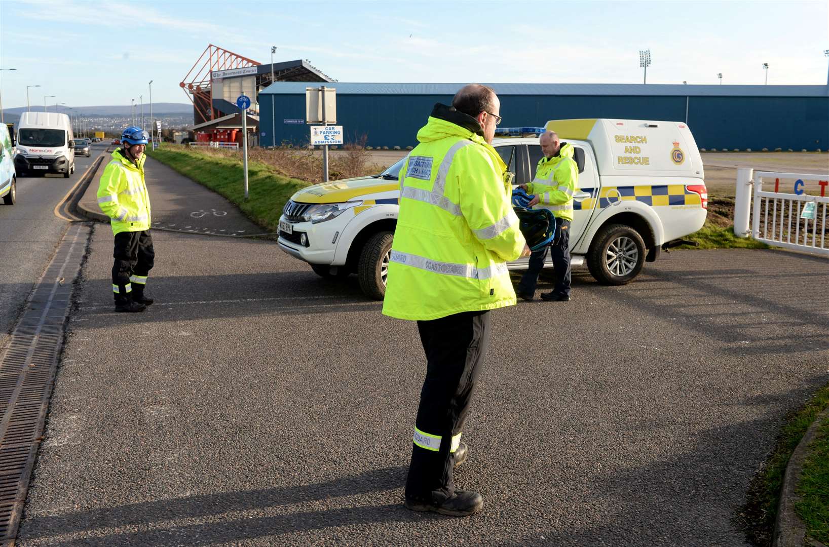 Officers from the coastguard returned to the scene this afternoon but it was felt nothing could be done about until bomb disposal experts arrived and the tide was out. It is understood they will return tomorrow afternoon. Picture: James MacKenzie
