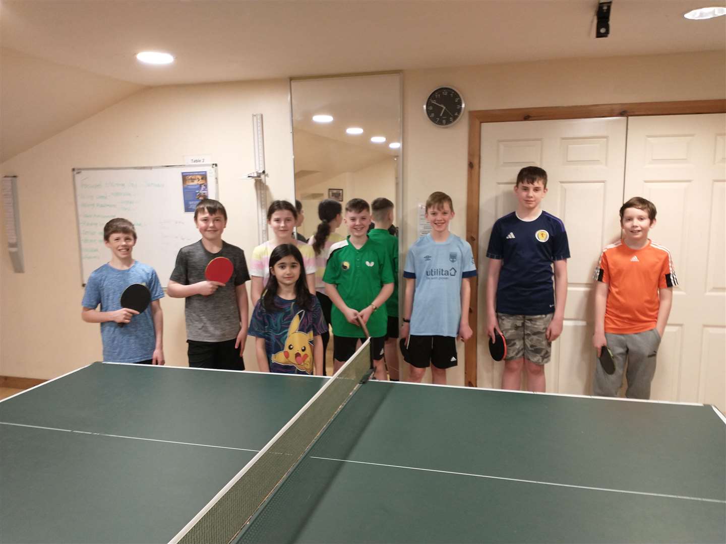Inverness Table Tennis Club junior development squad. Picture: Will Clark