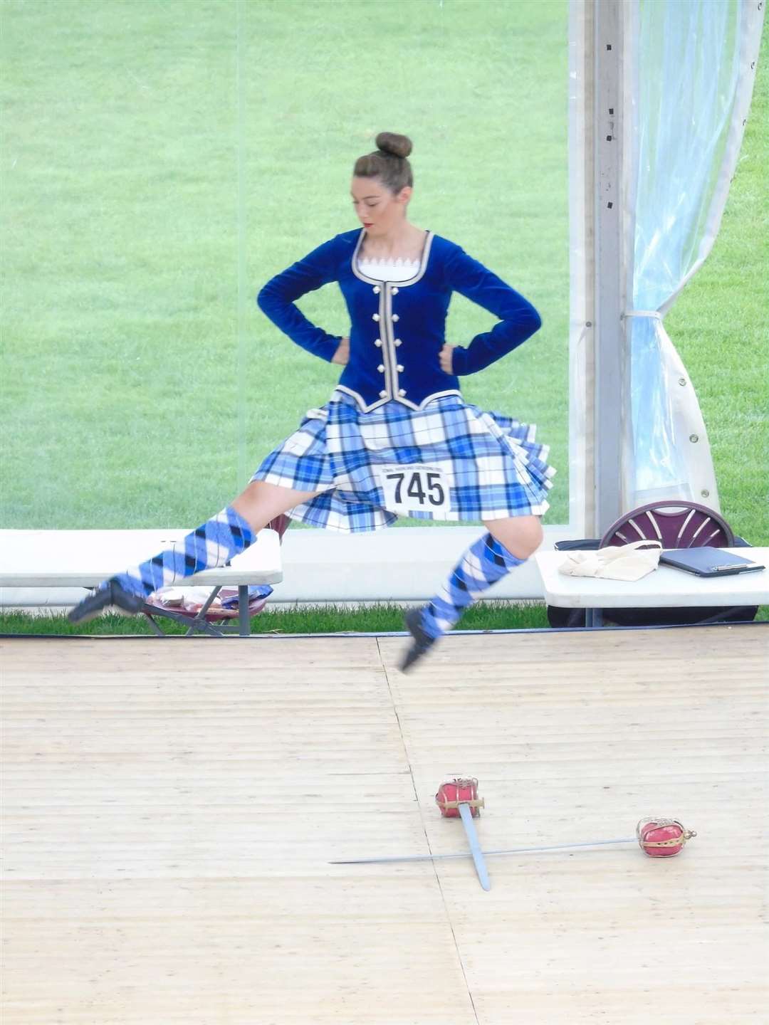 Lily Kelman comepting at the Cowal Gathering Highland Dancing World Championships.
