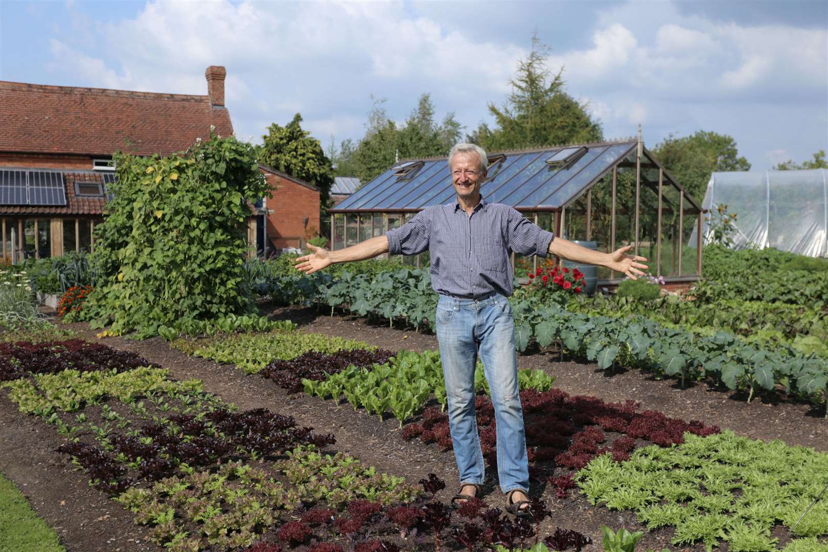 Charles Dowding in his no dig garden. Picture: Charles Dowding/PA