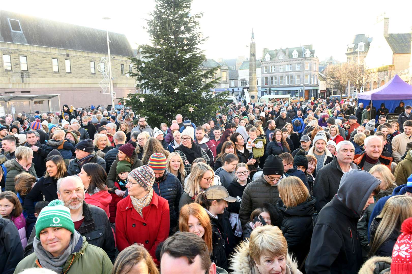 Falcon Square was full of people. Picture: Callum Mackay