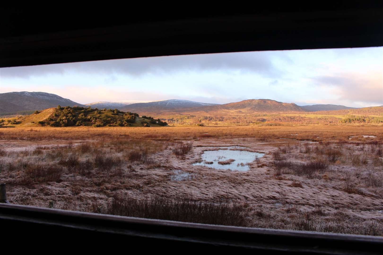 Looking out from the Invertromie Hide.