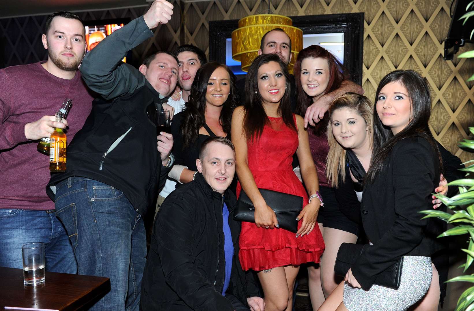 Cityseen Courtney Brown (centre,red) celebrates her 20th birthday with friends at Smith n Jones Picture: Gary Anthony.