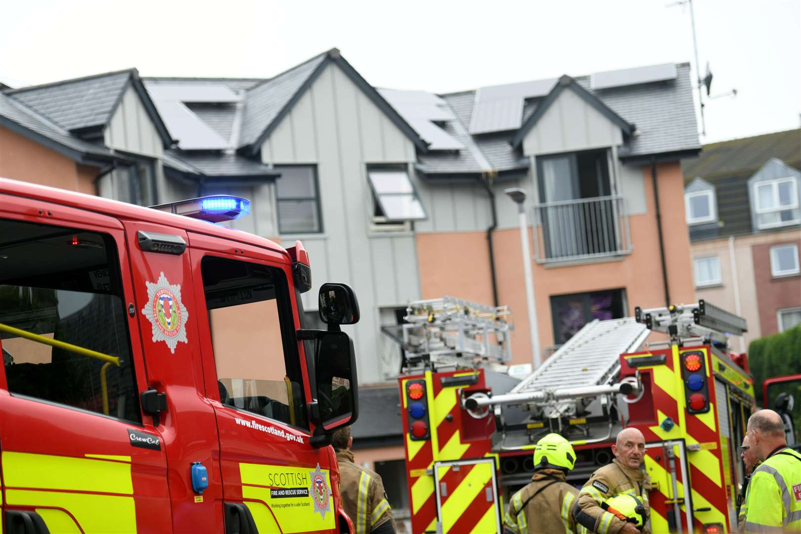 The scene at the Kenneth Buildings, flat fire in Inverness