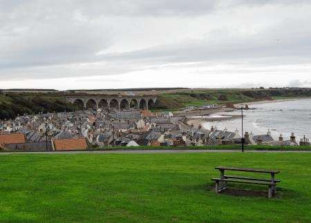 Looking over the Seatown area of Cullen from above the harbour.