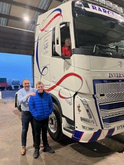 Steven Barclay with Matthew McCreadie and ‘his’ truck.