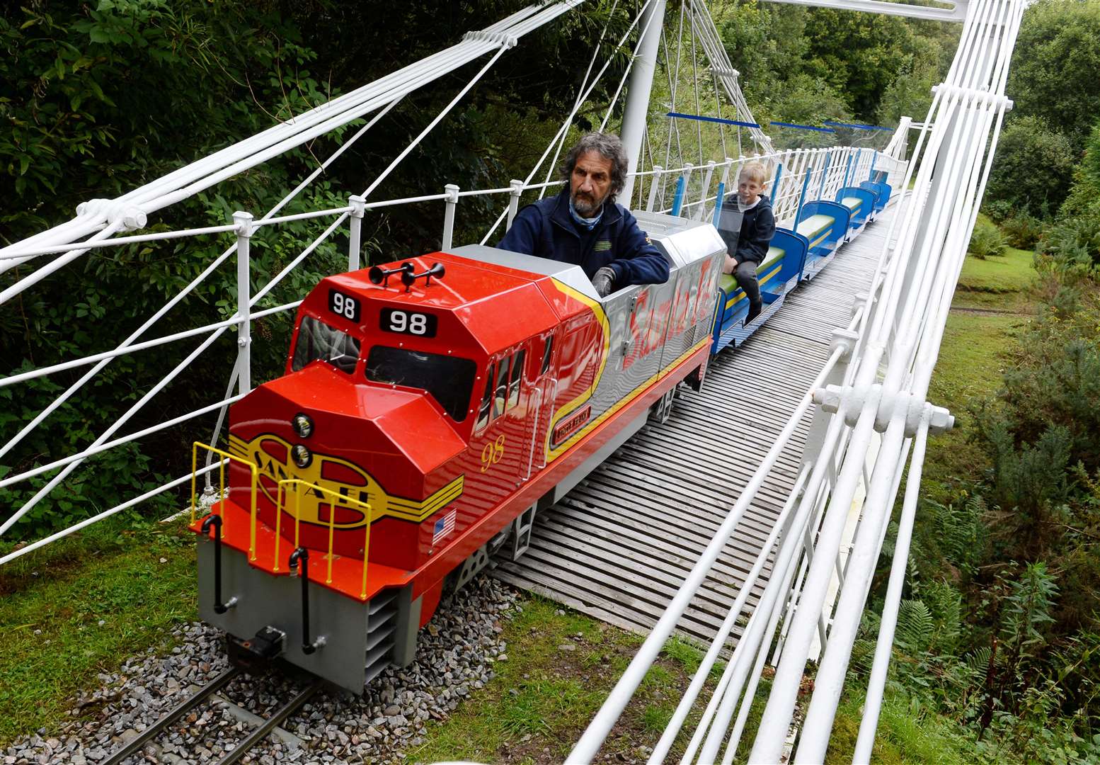 The mini railway at Whin Park has had a record year of income which now all goes to Highland Hospice..Engine Uncle Frank makes it's way over the bridge..Picture: Gary Anthony..