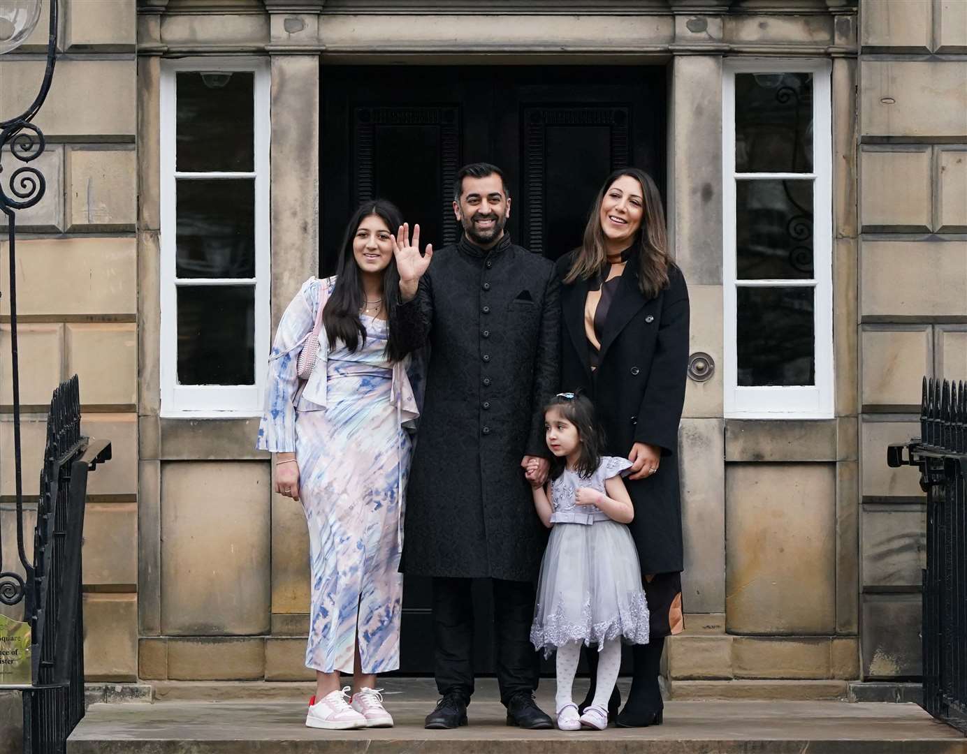 Humza Yousaf said the couple’s daughters Amal and Maya are ‘very excited’ to meet their new sibling (Andrew Milligan/PA)