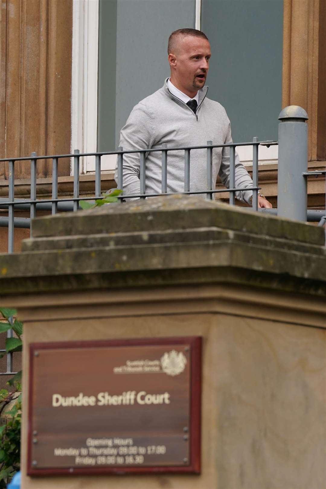 Leigh Griffiths outside Dundee Sheriff Court after he was fined (Andrew Milligan/PA)