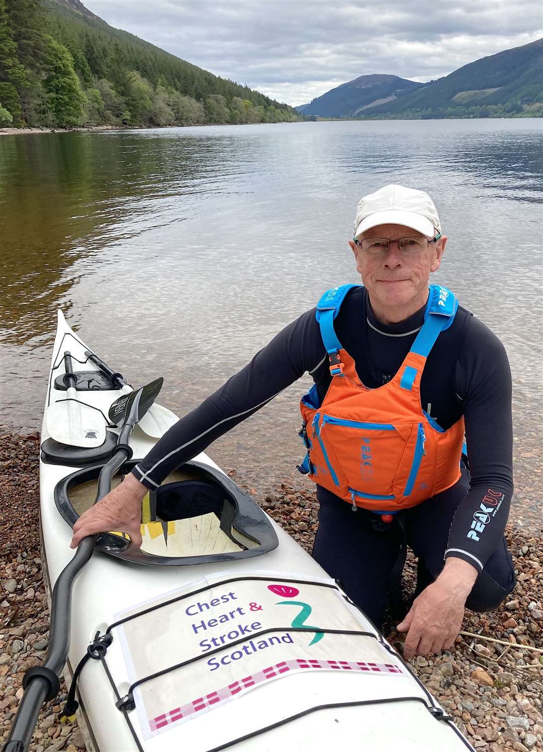 Dougals Sewell on Loch Lochy as part of his challenge.