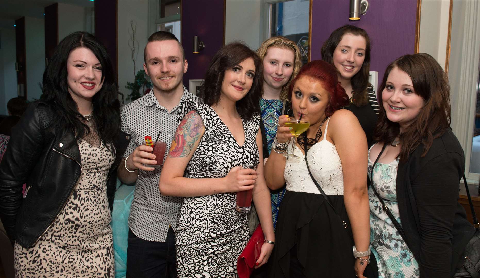 Jenna Ross (front, white top) celebrates turning 21 in BarOne. Picture: Callum Mackay.