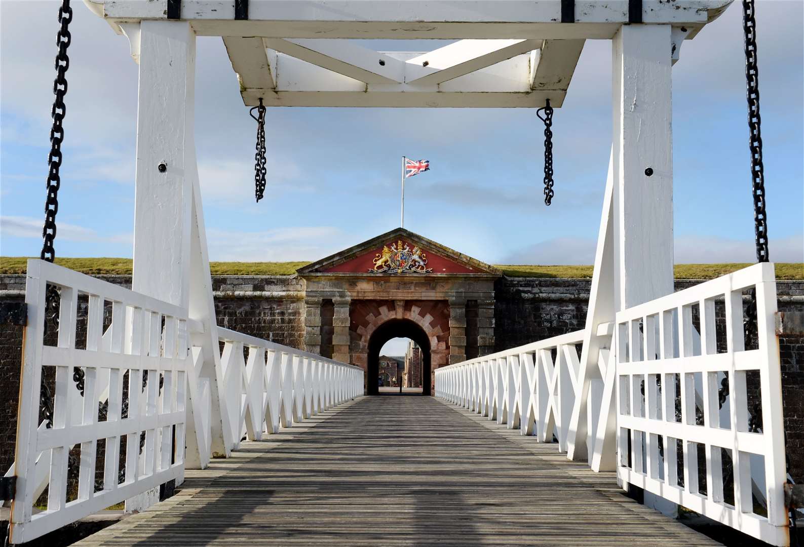 An imposing entrance to 275-year-old Fort George.