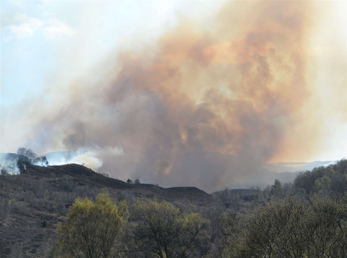 Fire spread quickly on the hills above Tarvie in April. Picture: Gary Anthony/HNM