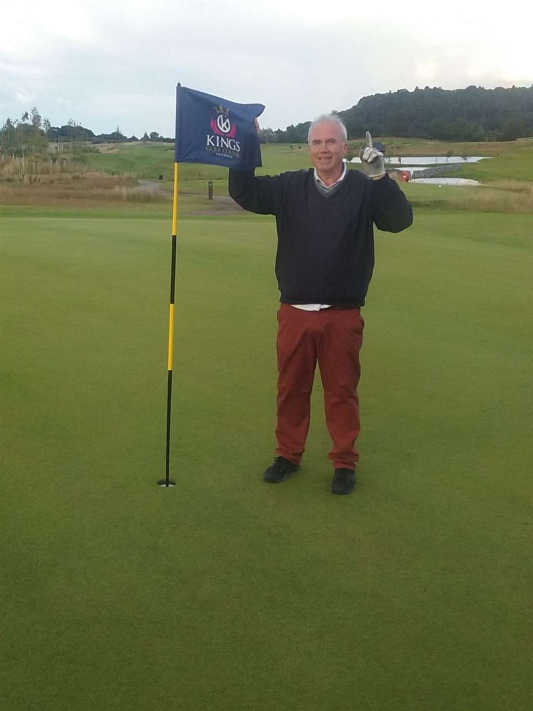 Eric Barron got the first hole-in-one at Kings Golf Club on the 170-yard 16th hole. .
