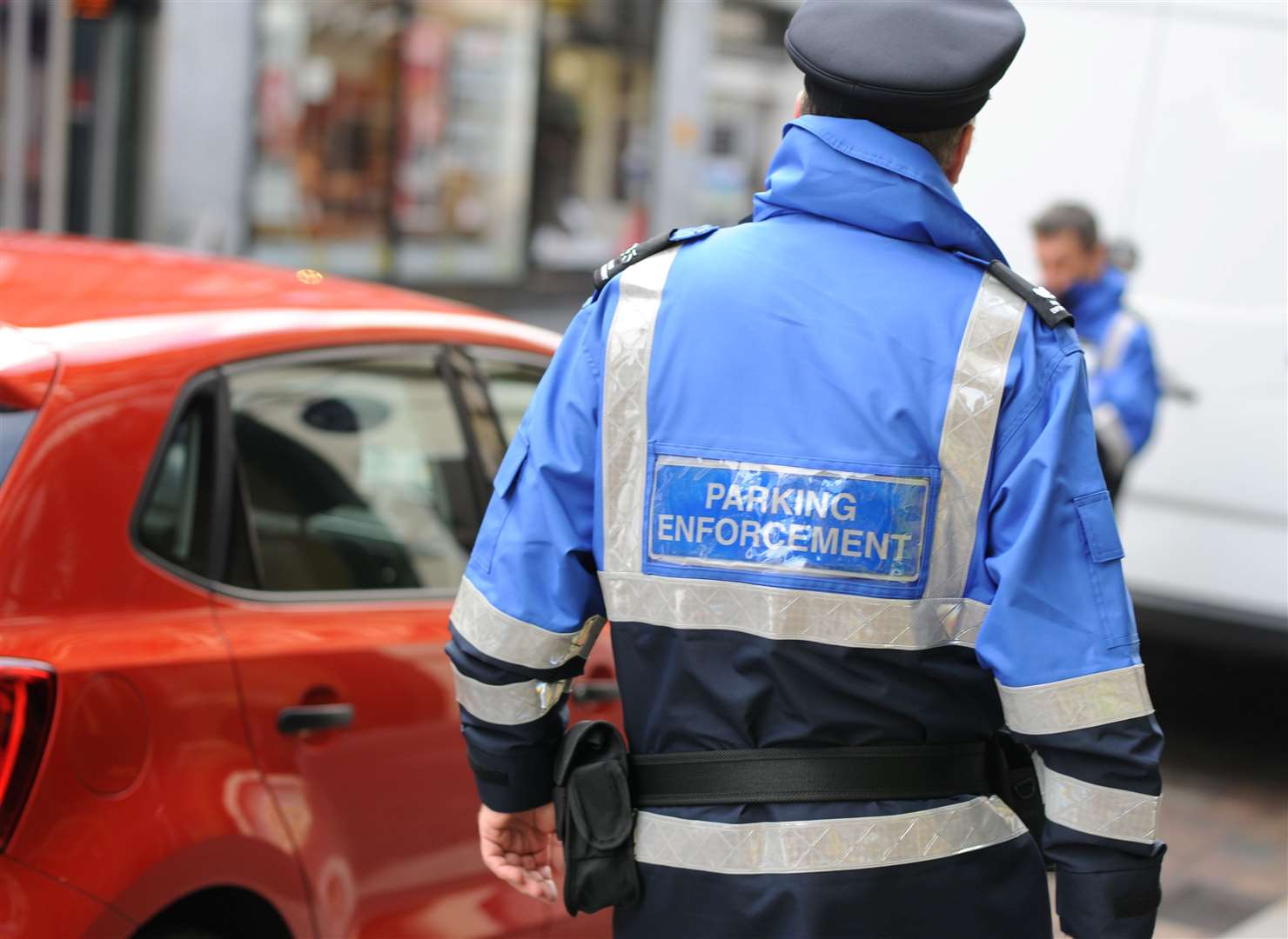 Parking enforcement.Picture: Gair Fraser. Image No. ..' Blue Meanies'--Parking enforcement on patrol in Inverness.