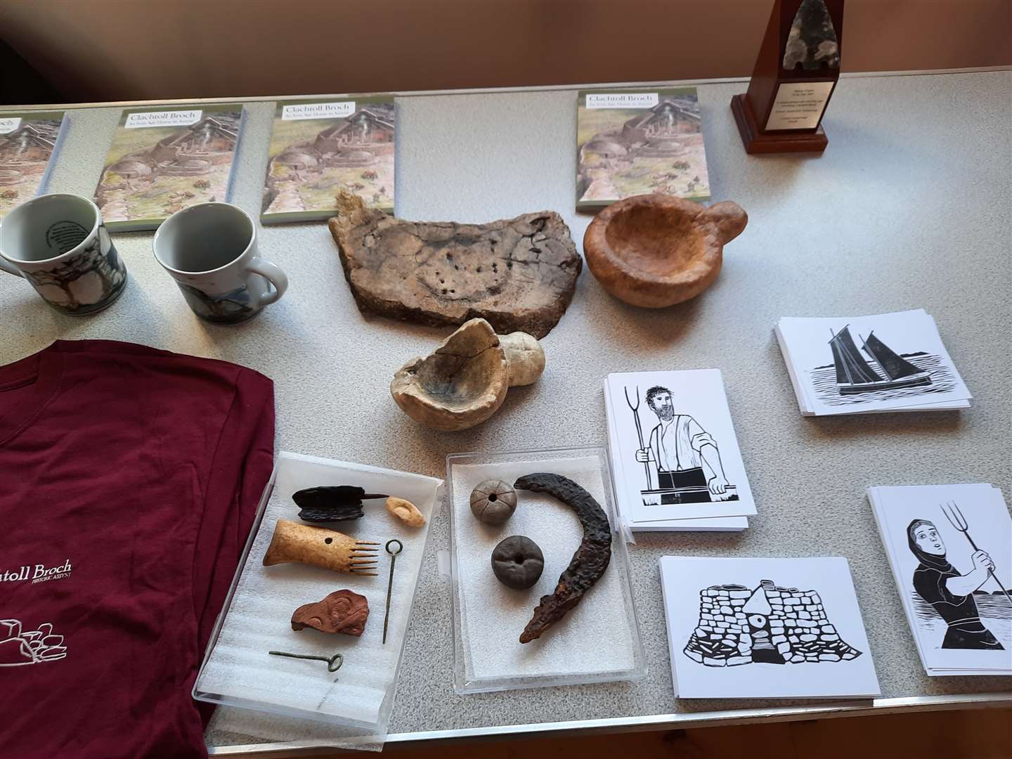 Models of some of the finds were on display at Lochinver Village Hall.