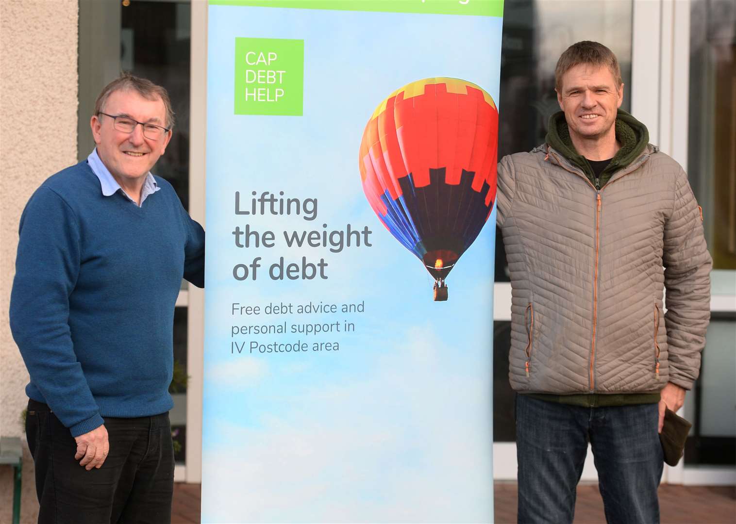 Duncan Dundas and Colin McLean are ready to lend a helping hand at the Inverness debt centre for Christians Against Poverty.