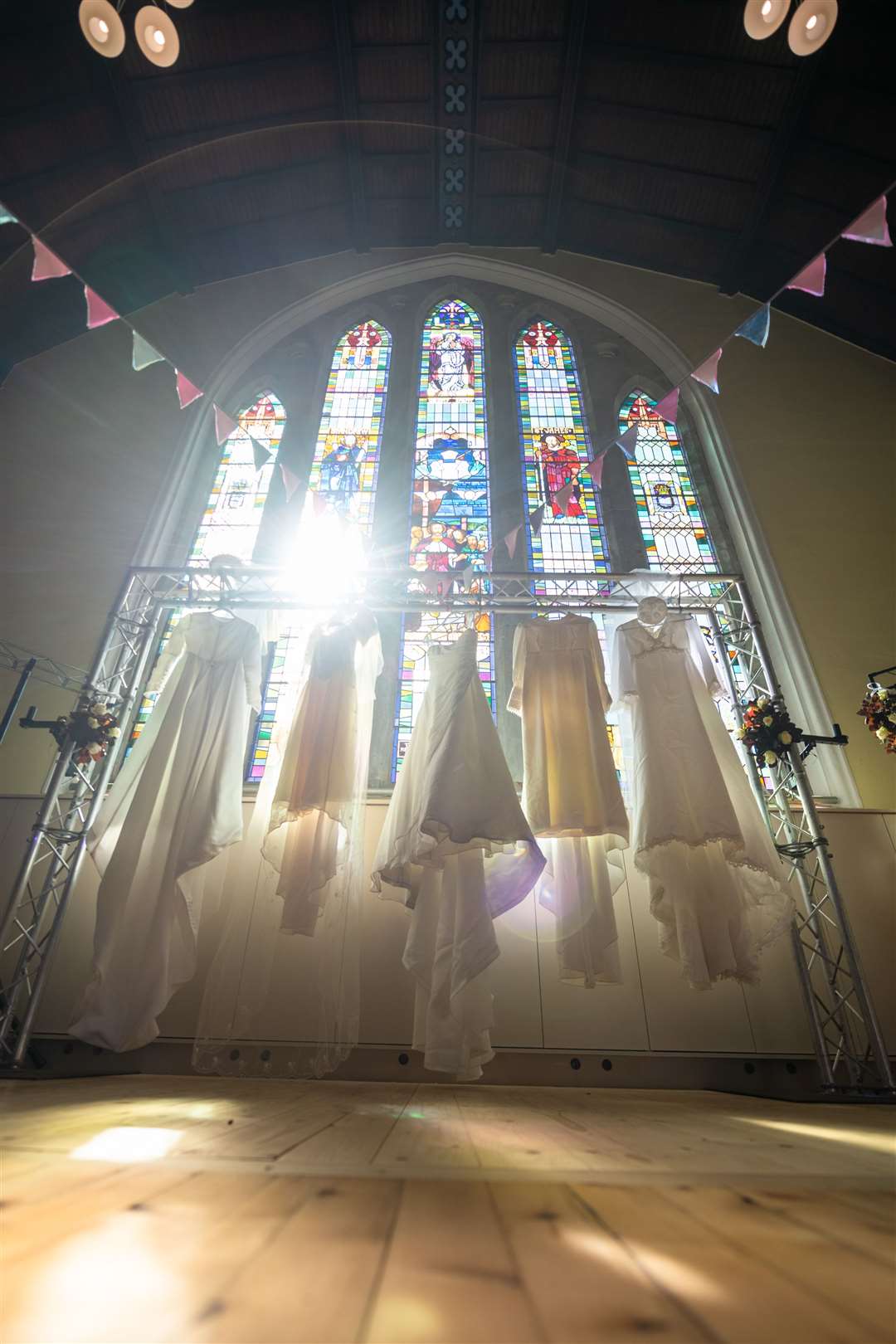 The sunlight streams through the window at the newly-refurbished Crown Church where the wedding exhibition is taking place. Picture: Callum Mackay..