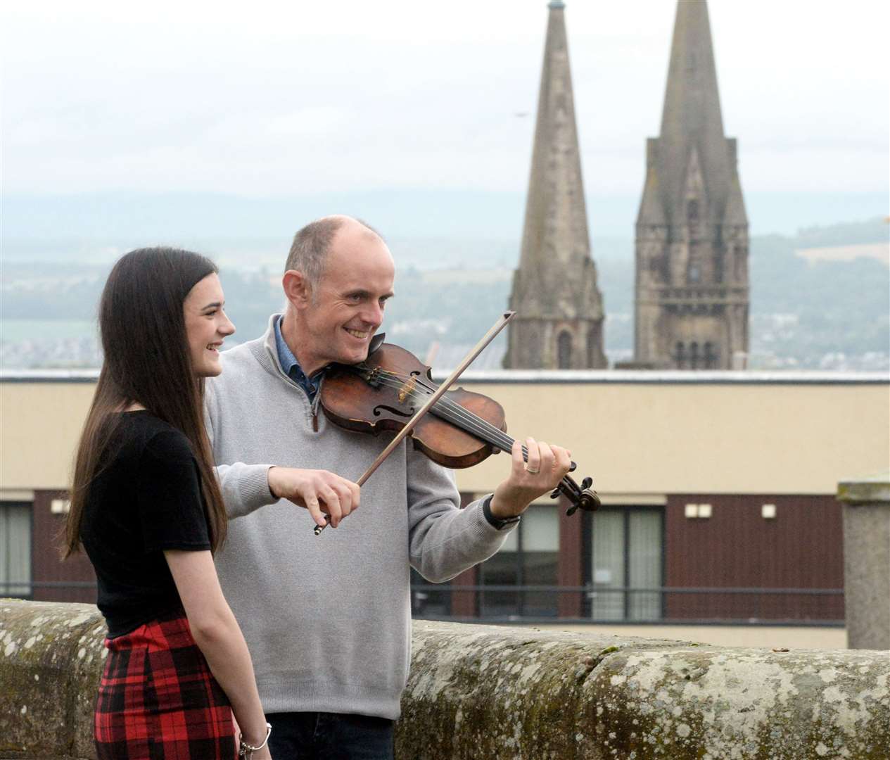 The Royal National Mod 2021 opens in Inverness: Anna Macleod, gaelic singer and Duncan Chisholm, fiddle player. Picture: James Mackenzie.