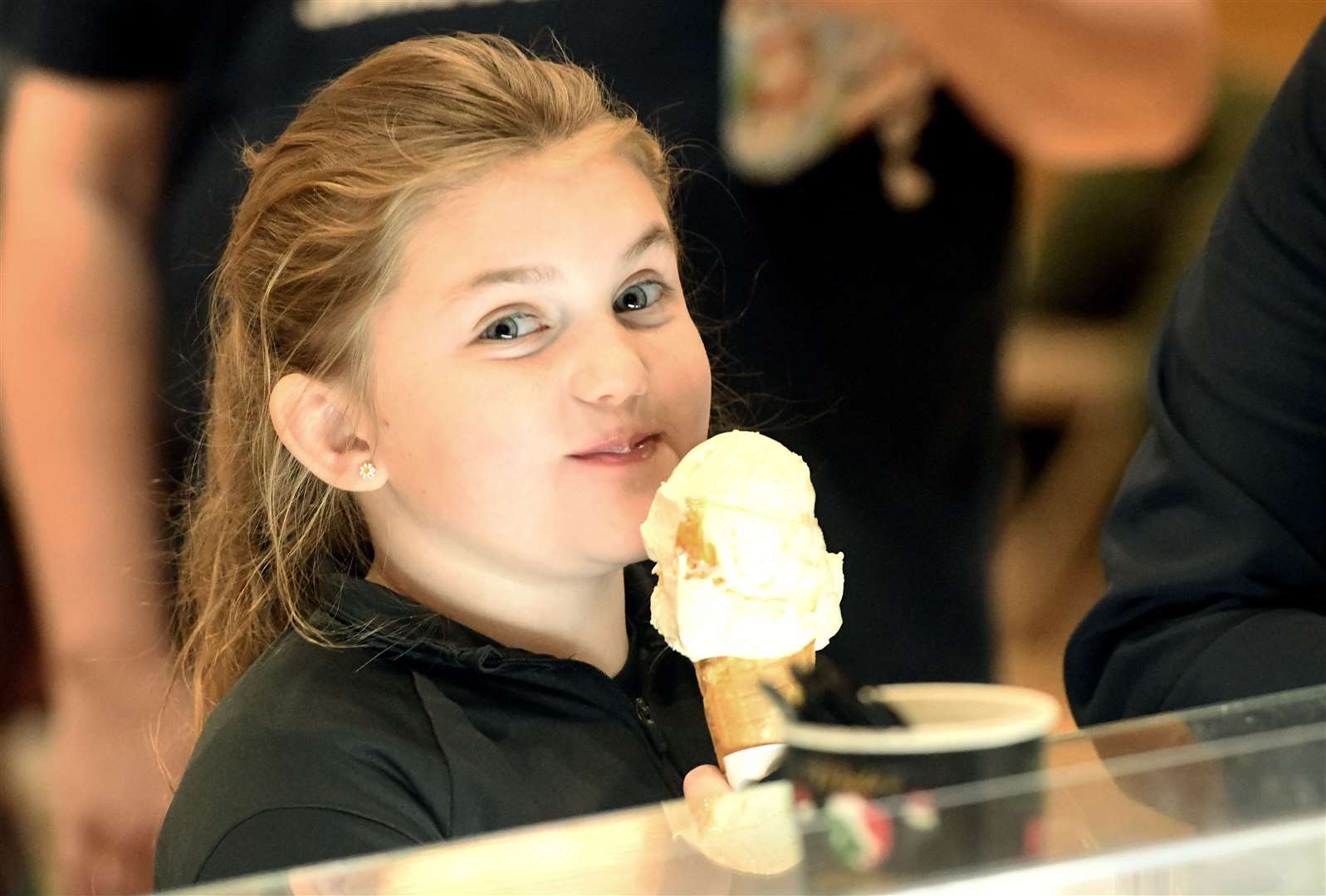 Enjoying Miele's icecream. Picture: James Mackenzie.