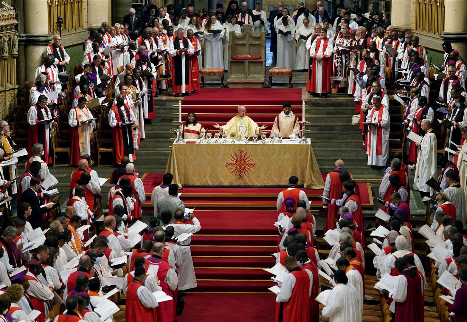 The Archbishop of Canterbury Justin Welby leads the opening service of the 15th Lambeth Conference at Canterbury cathedral in Kent (Gareth Fuller/PA)