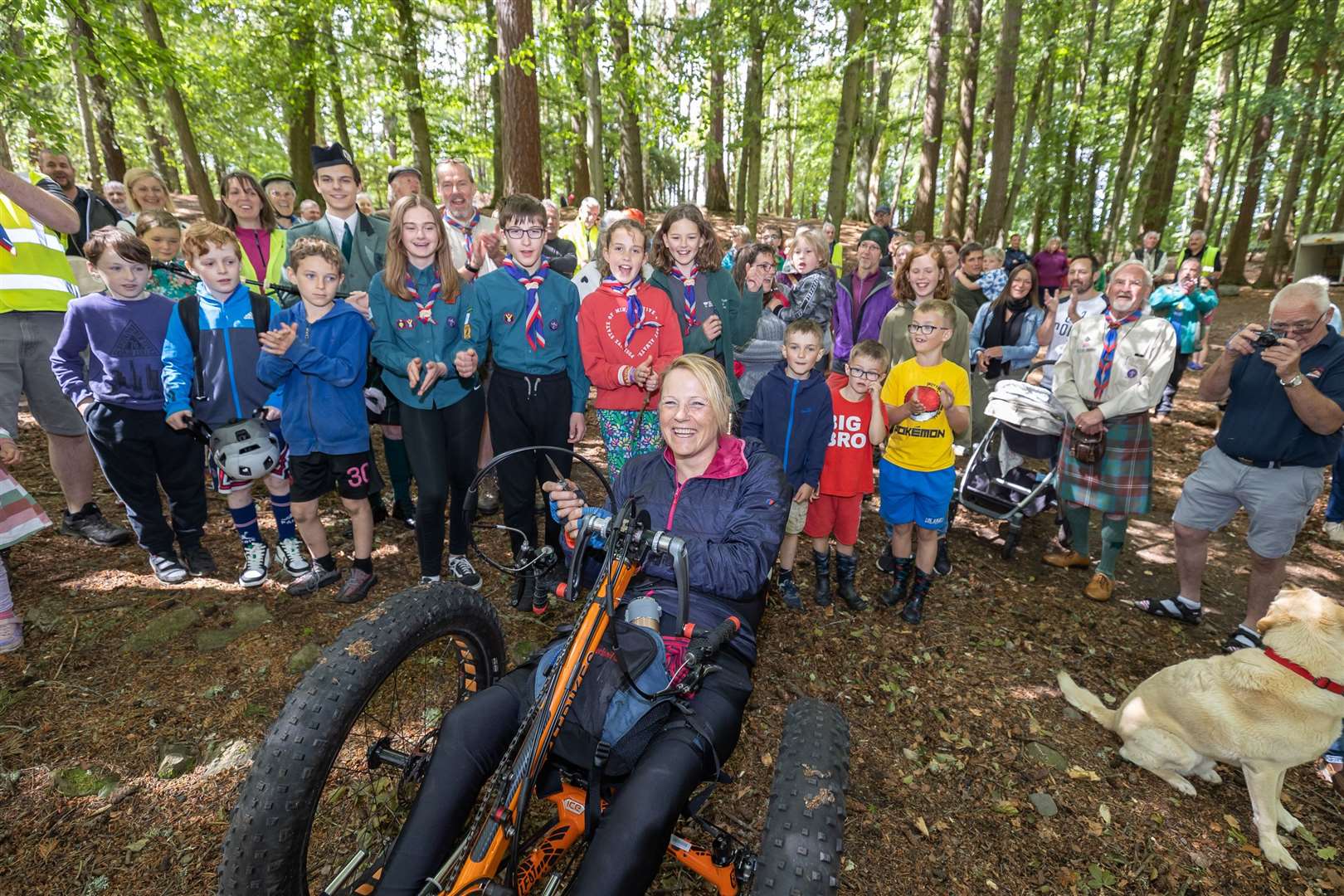 Culduthel Woods Group in Inverness, a local charity, hosted their first woodland gathering as part of the Highland Climate Festival, to mark its ownership success. Karen Darke, British paralympic cyclist and Gold medallist cut the ribbon to officialy open the woods.