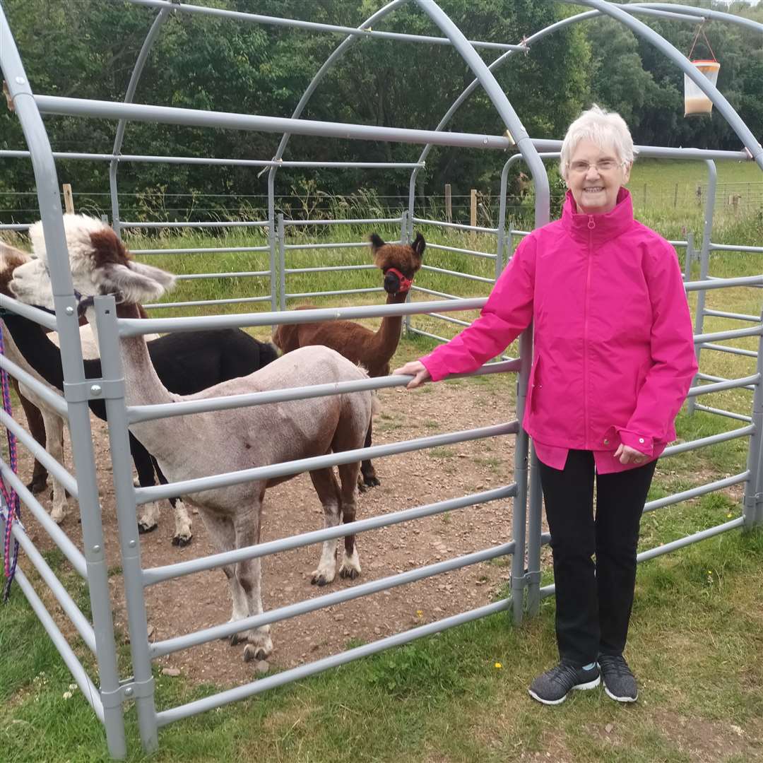 Culduthel Care Home's Doreen Mackay was smitten with the Loch Ness Alpacas