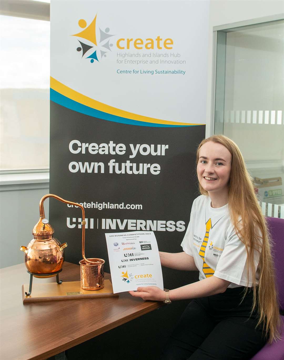 Ciara Bow, founder of Gledfield Distillery, says winning the last UHI Business Competition has opened many doors for her.