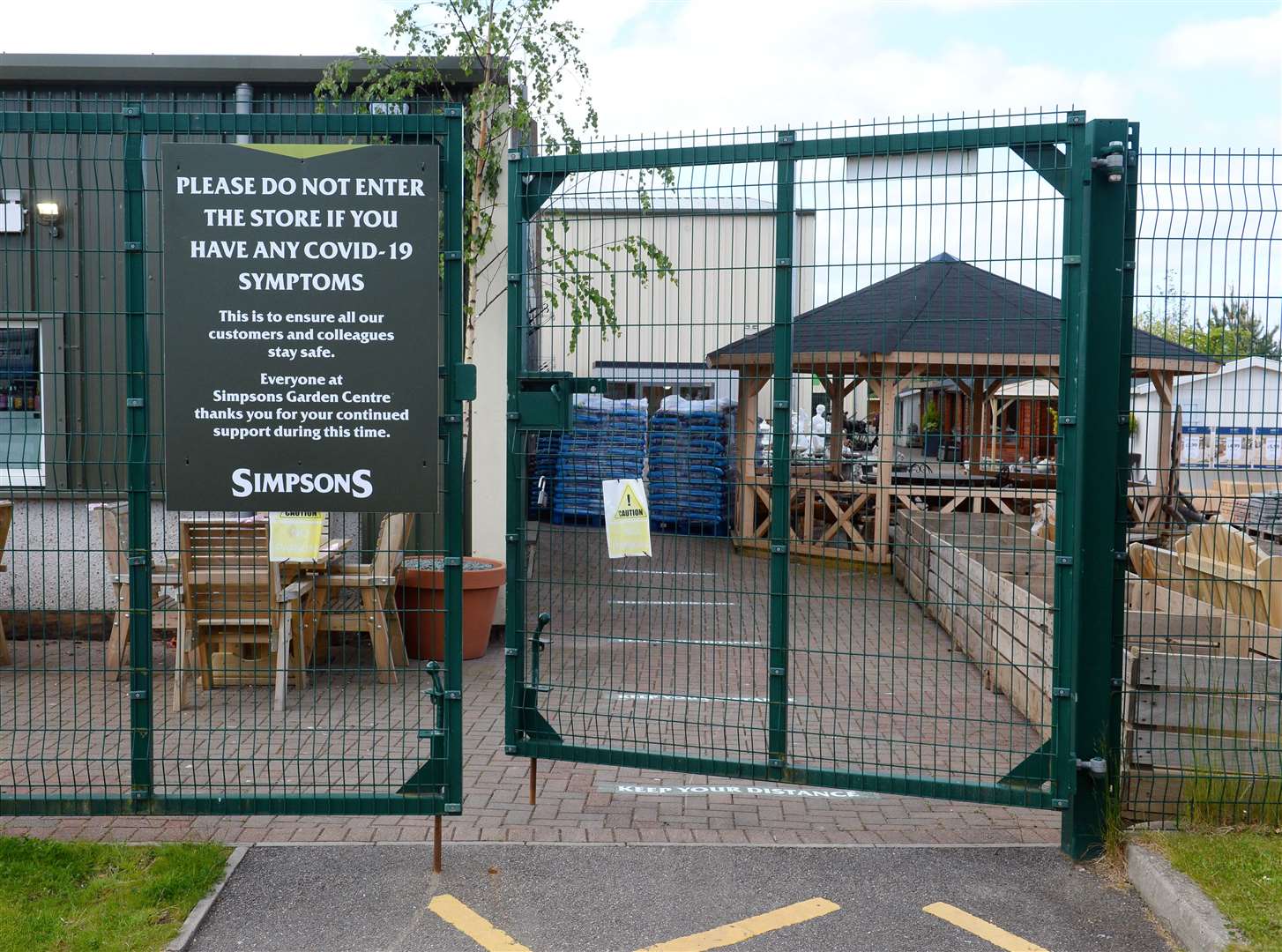 Measures to ensure social distancing at the garden centre include a temporary new entrance for one-way system.