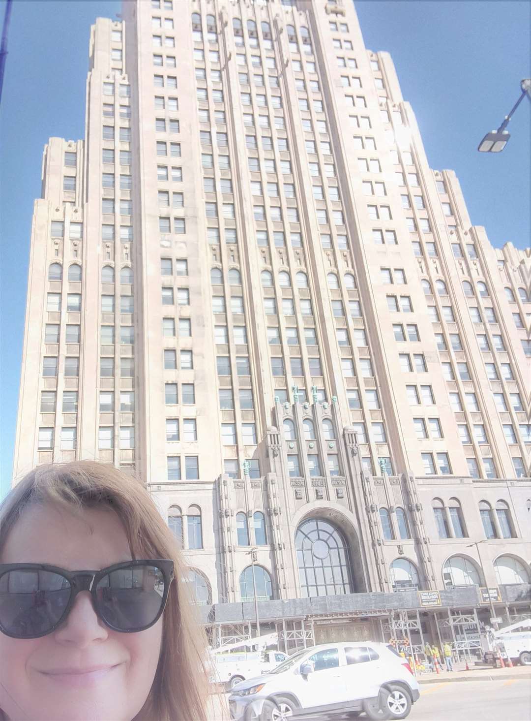 The Fisher Building with Lisa Mulholland in Chicago.