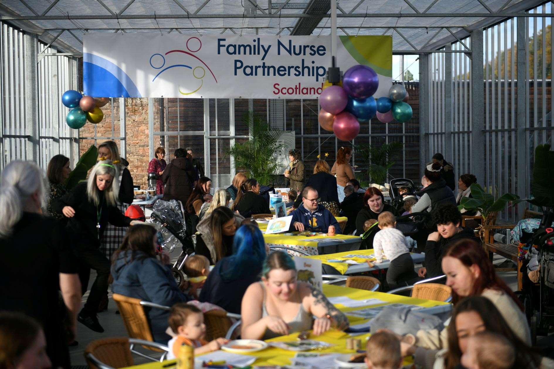 The Family Nurse Partnership celebrates 10 years at the Botanic Gardens in Inverness. Picture: James Mackenzie.