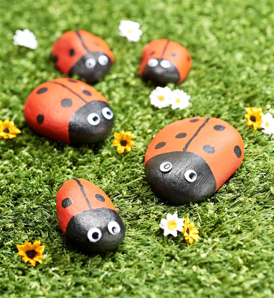 Painted stones are a popular craft in lockdown. Picture: Hobbycraft/PA