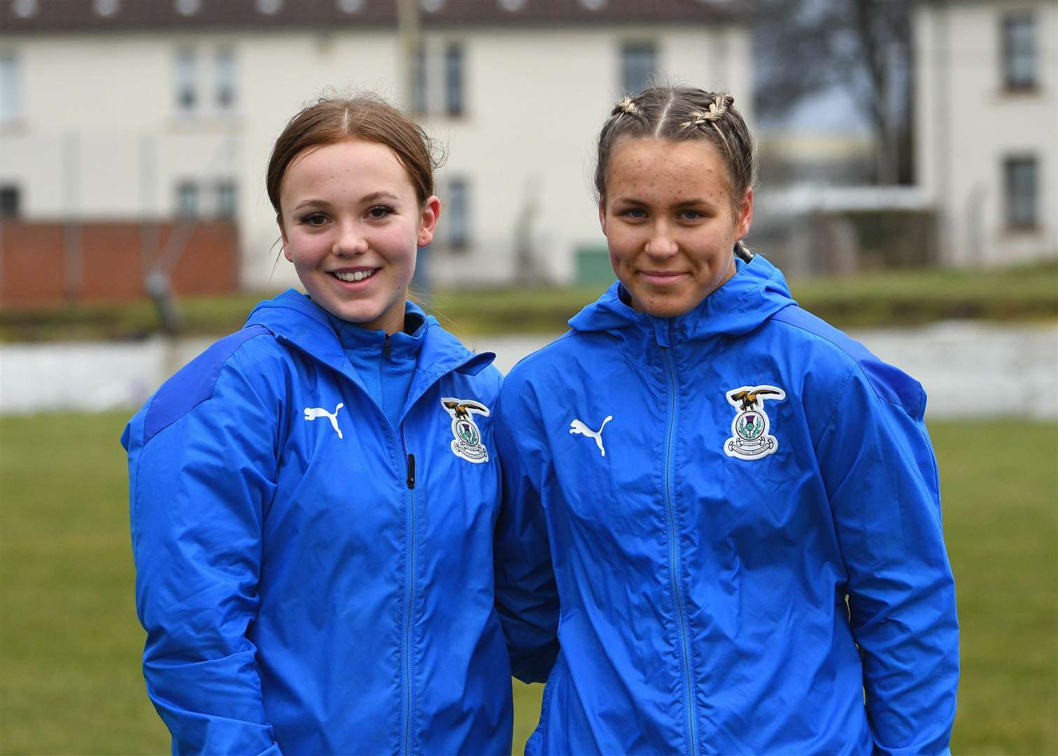 Charlotte Simpson (left) joined fellow 15-year-old Iona MacArthur in Caley Thistle's starting 11 at Dryburgh last weekend. Picture: Jill Runcie/Sportpix