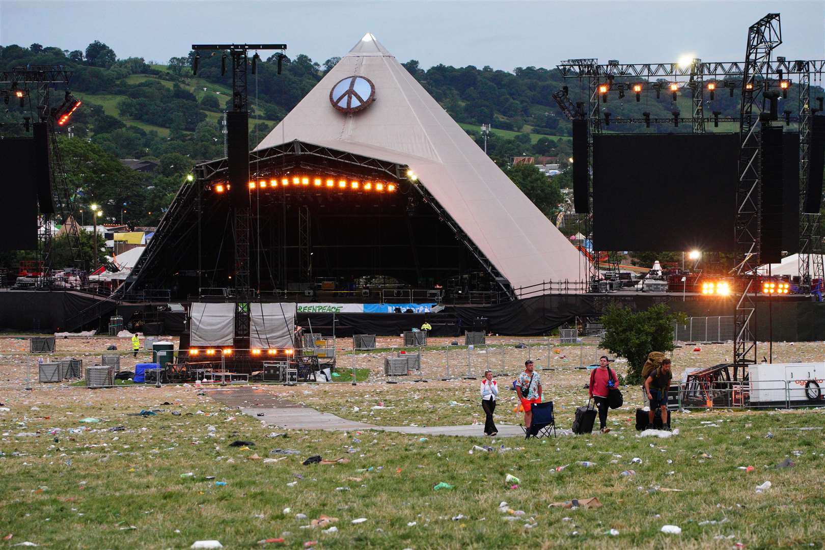 The festival site is largely empty after several days of entertainment (Ben Birchall/PA)