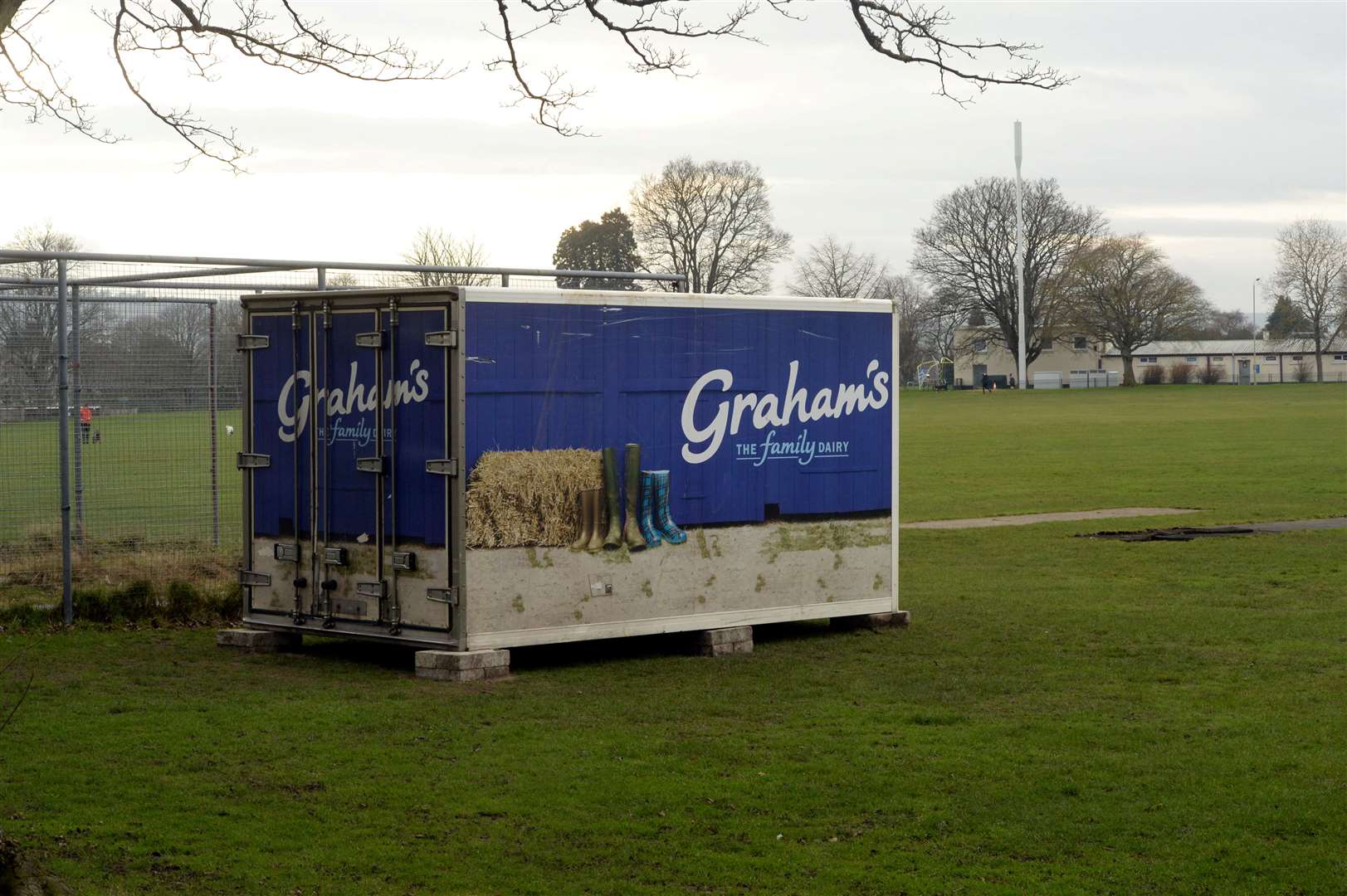 Refrigerated container in Fraser & Walker Park 25 January 2022. Picture: James Mackenzie.