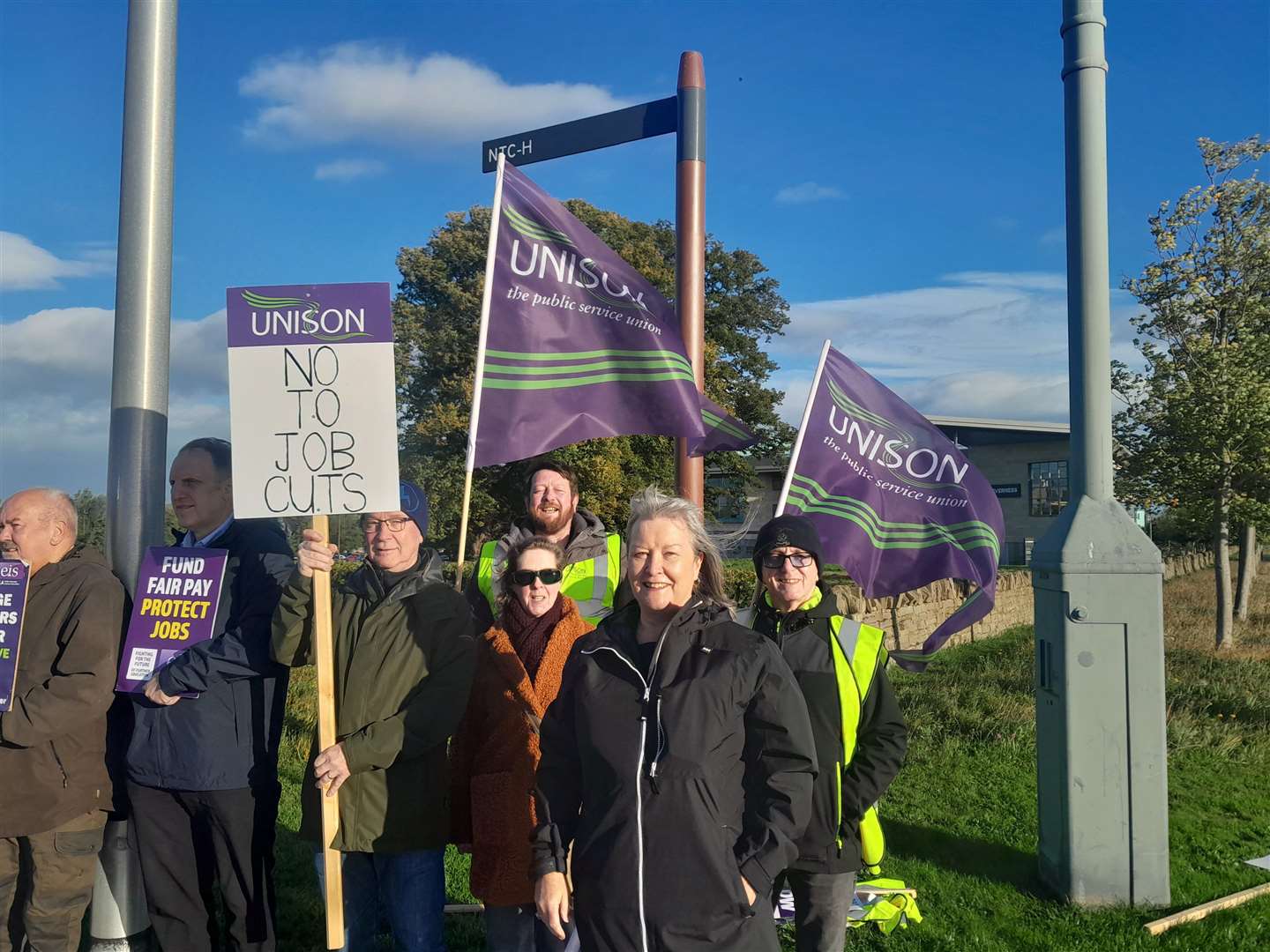 Highlands and Islands Labour MSP Rhoda Grant on the picket line.