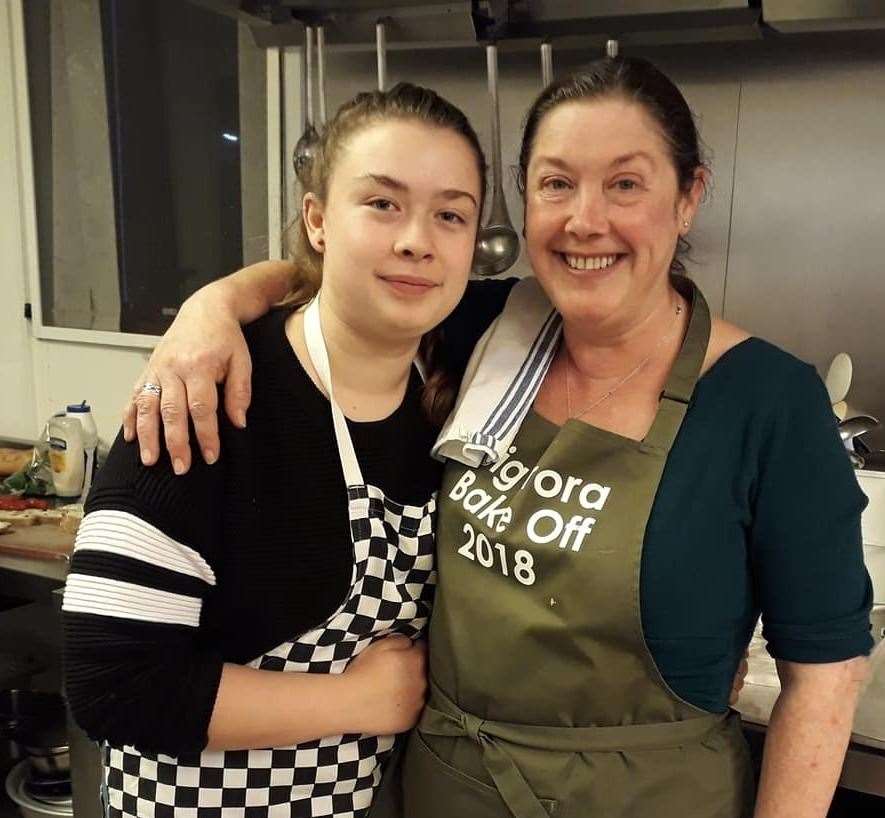 Yvonne Brown and daughter Poppy Watson from the Brora food shed.