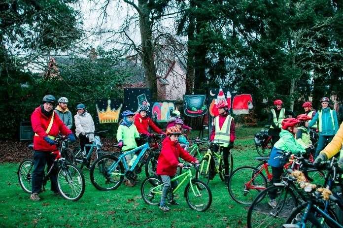 Last year's Kidical Mass Christmas ride. Picture: Katie Noble