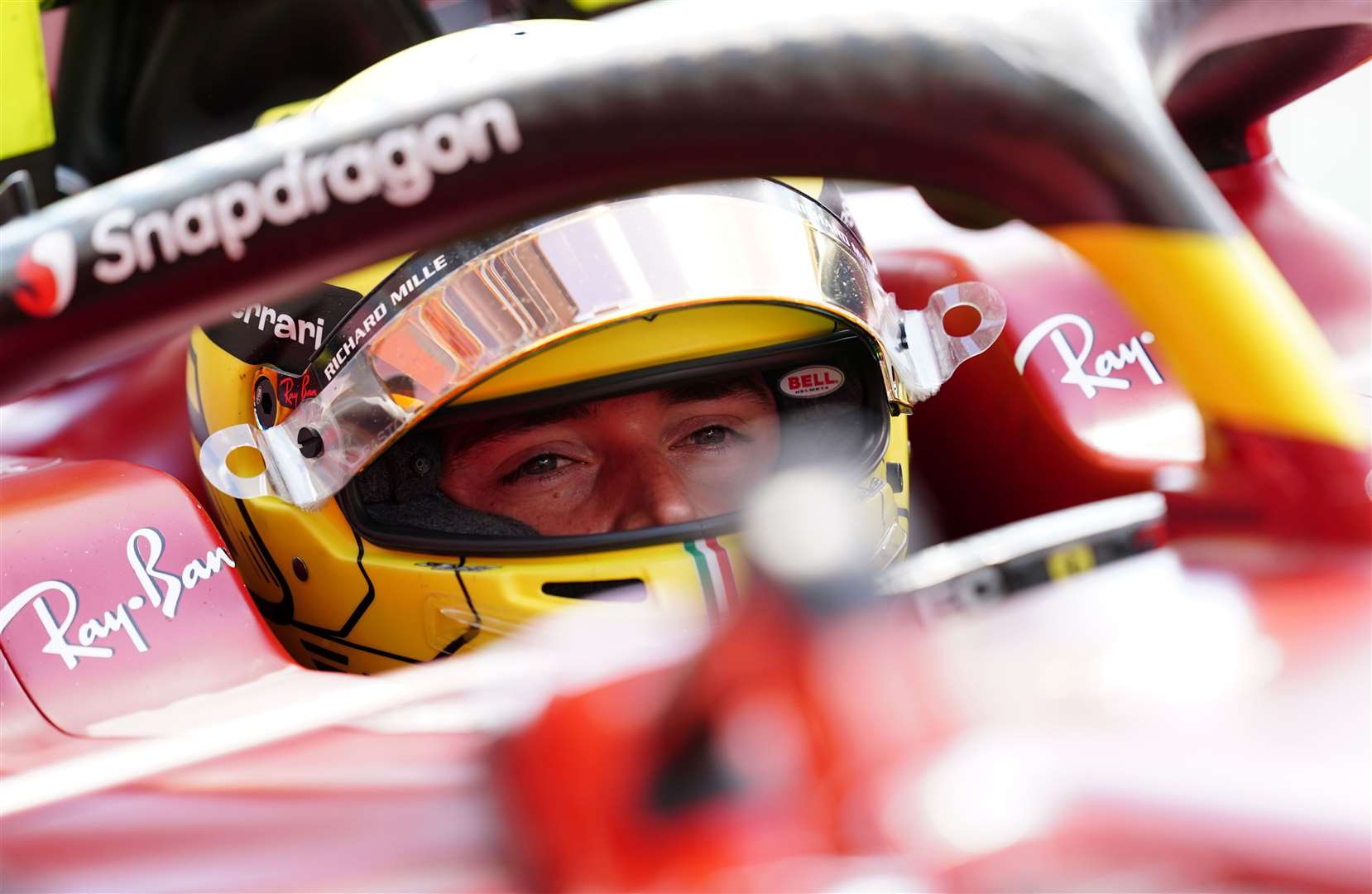 Ferarri’s Charles Leclerc prior to first practice at the Italian Grand Prix (David Davies/PA)