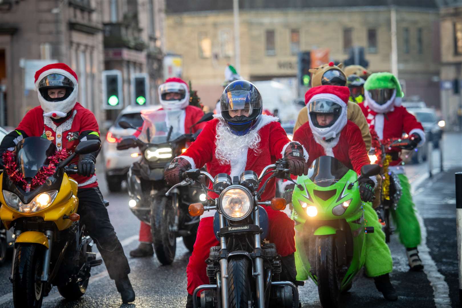 Santa Run on motorcycles raising funds for MFR Cash4kids. Picture: Callum Mackay..