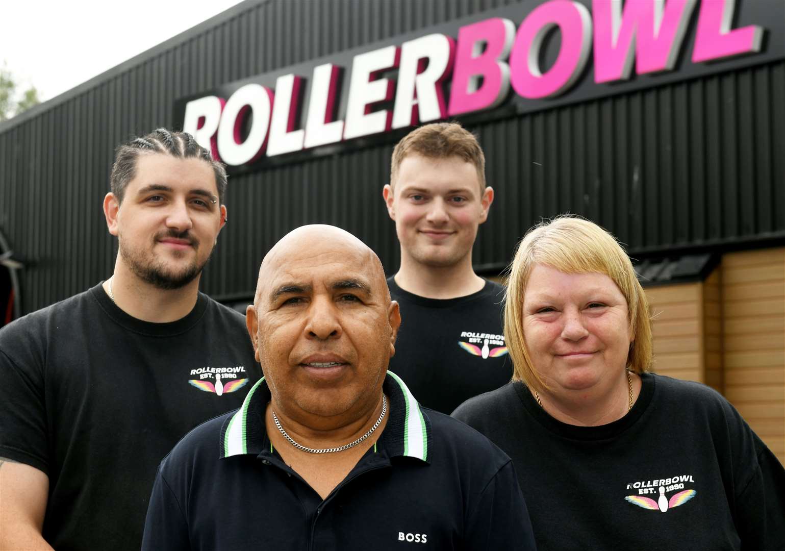 Shagid Yusaf, Rollerbowl owner with staff. Picture: James Mackenzie.