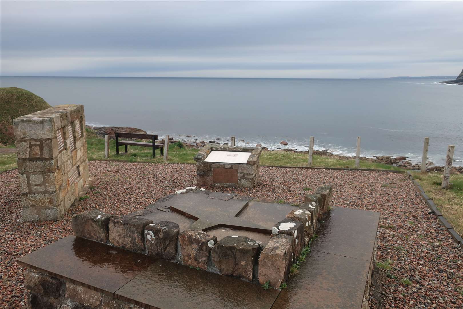 The Portskerra Drownings memorial overlooking Melvich Bay.